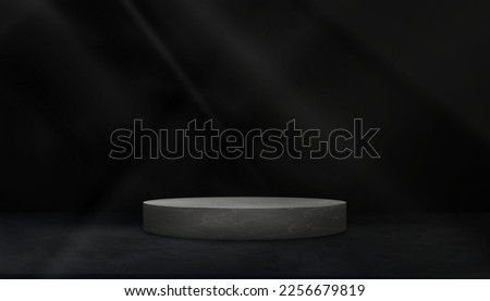 Cement Background,Concrete wall Texture Backdrop,Grey Marble Display with light and Shadow,Vector 3D Stone wall room with podium,Black Concrete Studio room with copy space for product background
