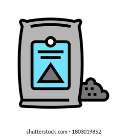 vector de icono de color de la bolsa de cemento. señal de bolsa de cemento. ilustración de símbolo aislado
