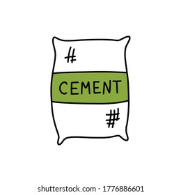 cement bag doodle icon, vector illustration