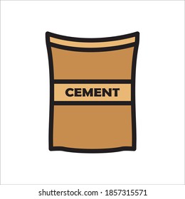 Icono de la bolsa de cemento Diseño Modelo de logotipo de vectores Ilustración