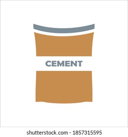 Cement Bag Icon Design Vector Logo Template Illustration