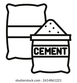 Cement Bag icon line vector illustration