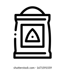 Cement Bag Icon Vector. Outline Cement Bag Sign. Isolated Contour Symbol Illustration