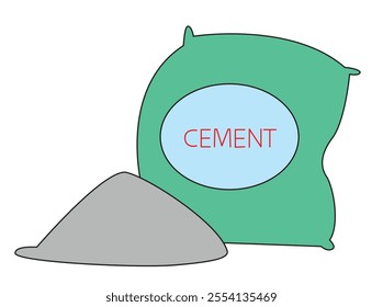 Cement bag isolated on a white background