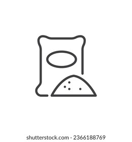 Cement bag line icon. linear style sign for mobile concept and web design. Cement sack outline vector icon. Symbol, logo illustration. Vector graphics