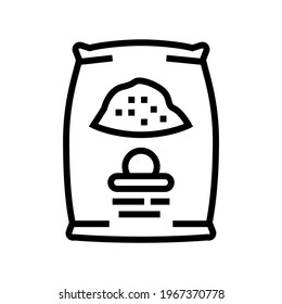 cement bag line icon vector. isolated contour symbol black illustration
