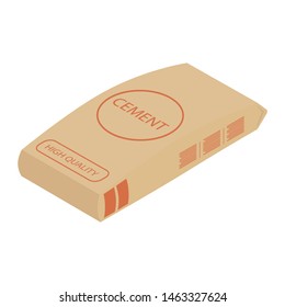 Cement bag. Paper sacks isolated on white background isometric view.