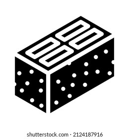 cement block glyph icon vector. cement block sign. isolated contour symbol black illustration