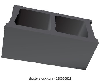 Cement block used for masonry. Vector illustration.