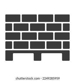 Cement blocks for construction on pallets glyph icon isolated on white background.Vector illustration.