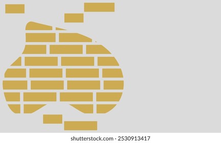 pared de ladrillo de cemento. ladrillo. pared rota. fondo de pared. Ilustración vectorial