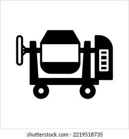 cement casting machine icon on white background