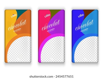 Cement and chocolate bar label design with multiple color variant vector eps 10