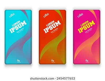 Cement and chocolate bar label design with multiple color variant vector eps 10