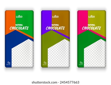 Cement and chocolate bar label design with multiple color variant vector eps 10
