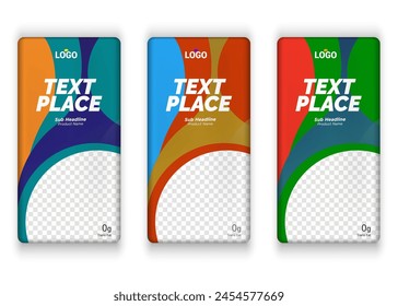 Cement and chocolate bar label design with multiple color variant vector eps 10