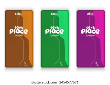 Cement and chocolate bar label design with multiple color variant vector eps 10