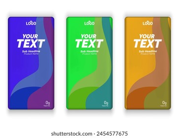 Cement and chocolate bar label design with multiple color variant vector eps 10