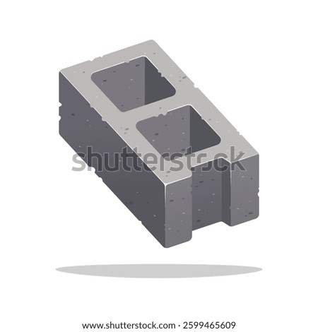 Cement cinder block isolated on white background.