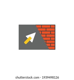Cement concrete, plaster surface icon in color icon, isolated on white background 