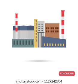 Cement factory color flat illustration