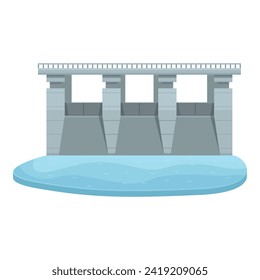 Cement hydro power icon cartoon vector. Source turbine. Electric turbine