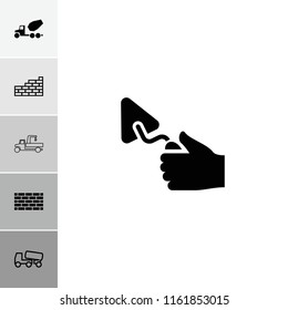 Cement icon. collection of 6 cement filled and outline icons such as concrete mixer, brick wall. editable cement icons for web and mobile.