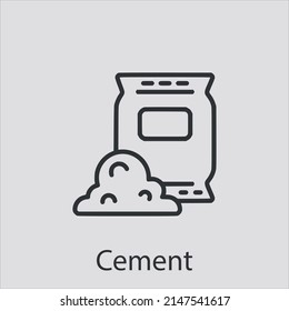 cement  icon vector icon.Editable stroke.linear style sign for use web design and mobile apps,logo.Symbol illustration.Pixel vector graphics - Vector