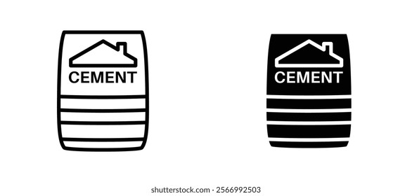 Cement icons in outline and fill. vector illustration for ui.
