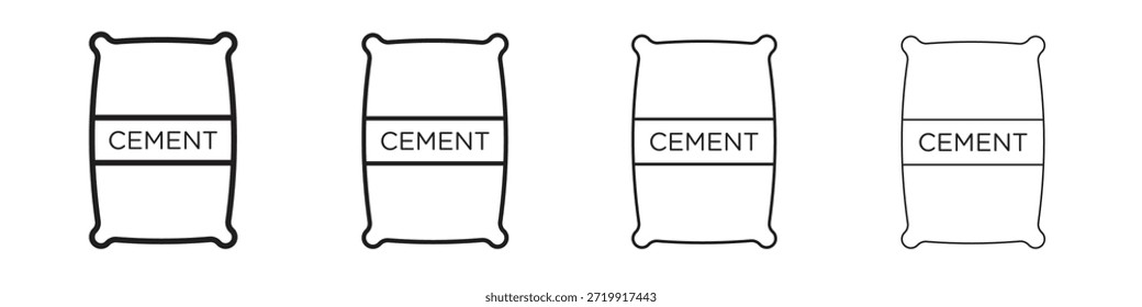 Iconos de cemento, conjunto de iconos lineales. Iconos lineales negros de la palma