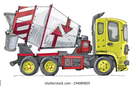 cement mixer cartoon