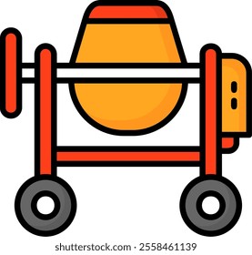 Cement Mixer Filled Style Icon Design