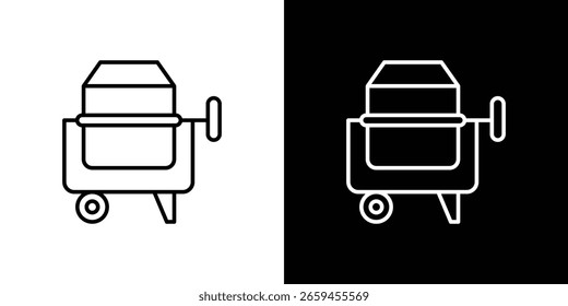 Cement mixer icon for concept and graphic design. Collection of high quality black style vector icons