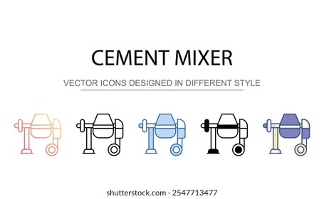 Cement Mixer icon design with white background stock illustration