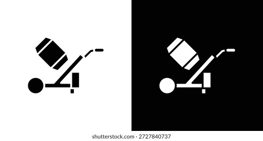 Cement Mixer Symbol Flach Vektorgrafik. Einfache schwarze Symbole