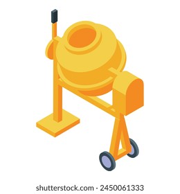 Cement mixer icon isometric vector. Concrete machine. Work tool
