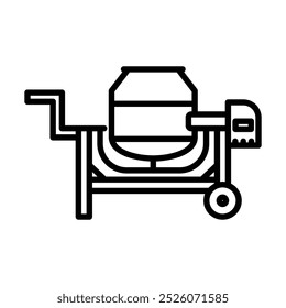 ícone Misturador de cimento linha vetor ilustração