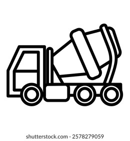 Cement Mixer icon line vector illustration