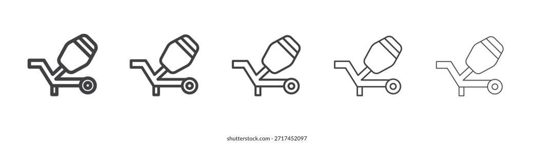 Icono de mezclador de cemento en el concepto de trazos lineales