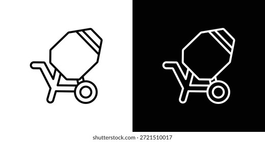 Symbol-Element des Zementmischers. Vektorgrafik. EPS10