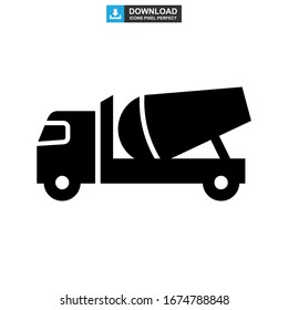 cement mixer icon or logo isolated sign symbol vector illustration - high quality black style vector icons
