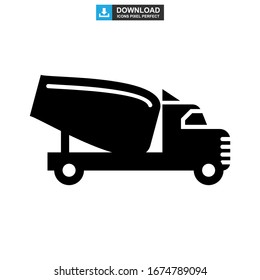 cement mixer icon or logo isolated sign symbol vector illustration - high quality black style vector icons
