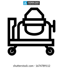cement mixer icon or logo isolated sign symbol vector illustration - high quality black style vector icons
