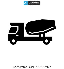 cement mixer icon or logo isolated sign symbol vector illustration - high quality black style vector icons
