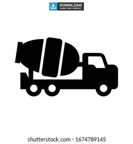 cement mixer icon or logo isolated sign symbol vector illustration - high quality black style vector icons

