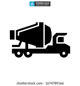 cement mixer icon or logo isolated sign symbol vector illustration - high quality black style vector icons
