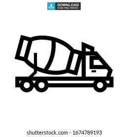 cement mixer icon or logo isolated sign symbol vector illustration - high quality black style vector icons
