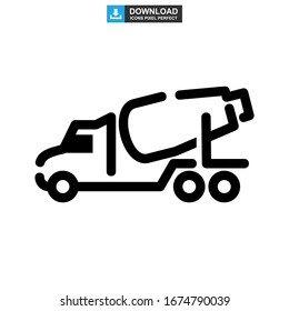 cement mixer icon or logo isolated sign symbol vector illustration - high quality black style vector icons
