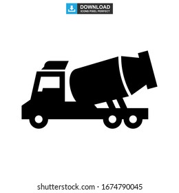 Icono del mezclador de cemento o logotipo símbolo de signo aislado ilustración vectorial - iconos vectoriales de estilo negro de alta calidad
