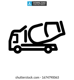 Symbol für Zementmischer oder Logo einzeln auf Zeichensymbolen Vektorillustration - hochwertige Vektorsymbole in schwarzem Stil

